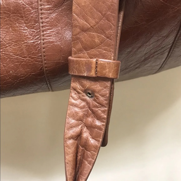 VTG Rabeanco Women’s Large Tan Leather Satchel Shoulder bag Italy - Picture 3 of 13